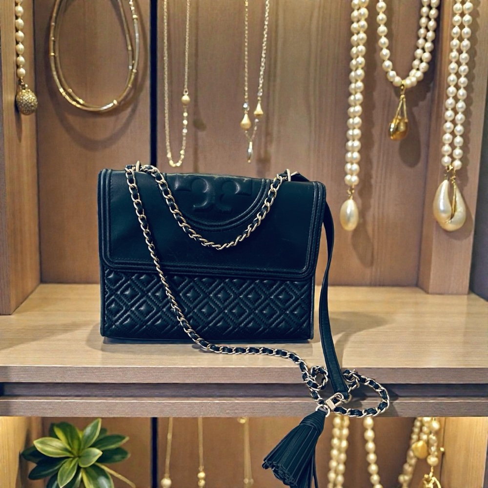 Tory Burch Black Quilted Chain Bag